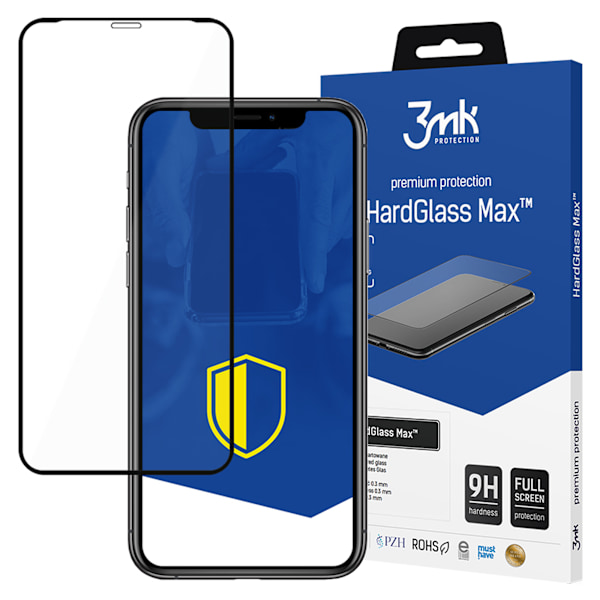 APPLE IPHONE X SORT - 3MK HARDGLASS MAX Sort, Transparent