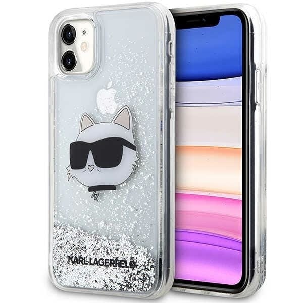 Karl Lagerfeld KLHCN61LNCHCS Deksel til iPhone 11/ XR - Sølv Glitter Choupette Head