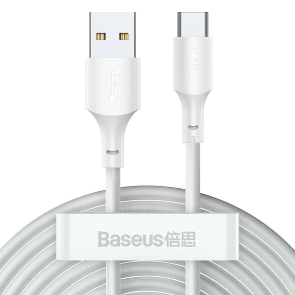 BASEUS WISDOM 2-PAKK TYPE-C 150CM/5A HVIT