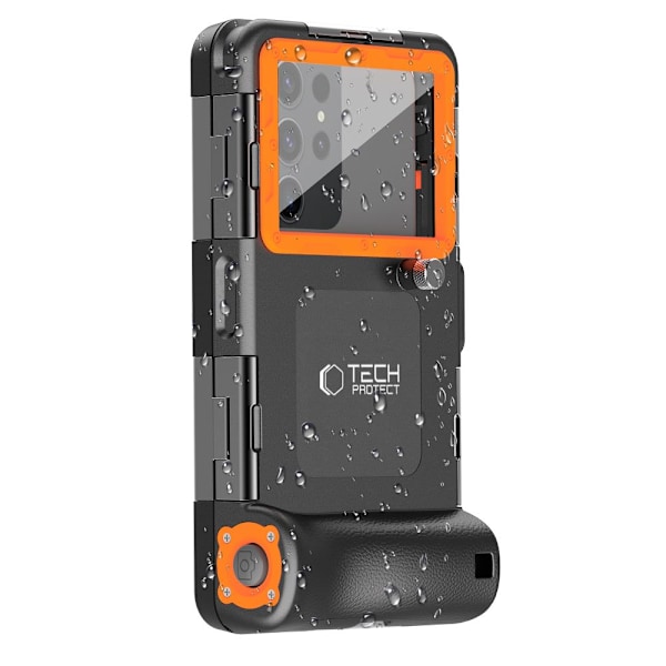 TECH-PROTECT IPX8 UNIVERSAL DYKKER VANDTÆT CASE SORT/ORANGE
