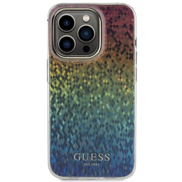 Guess IML Faceted Mirror Disco Iridescent-deksel til iPhone 15 Pro - flerfarget