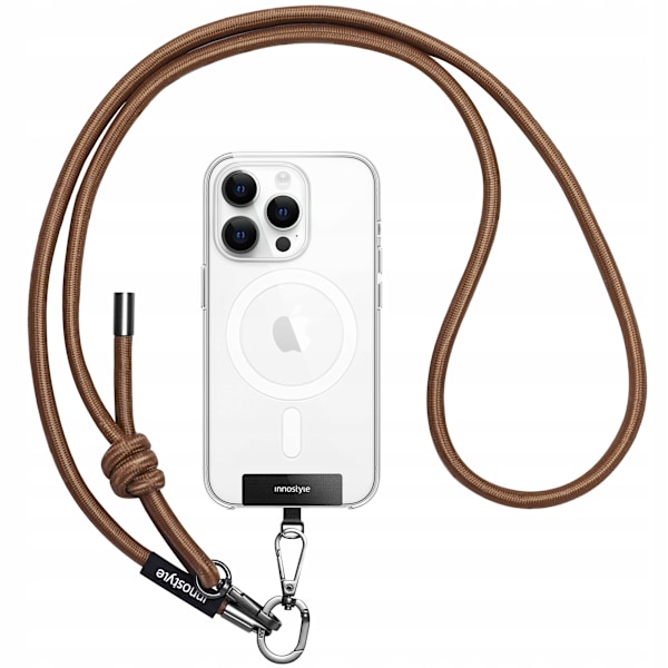 INNOSTYLE TELEFON HALSBAND CROSSBODY INSATS STARK BRUN 8MM