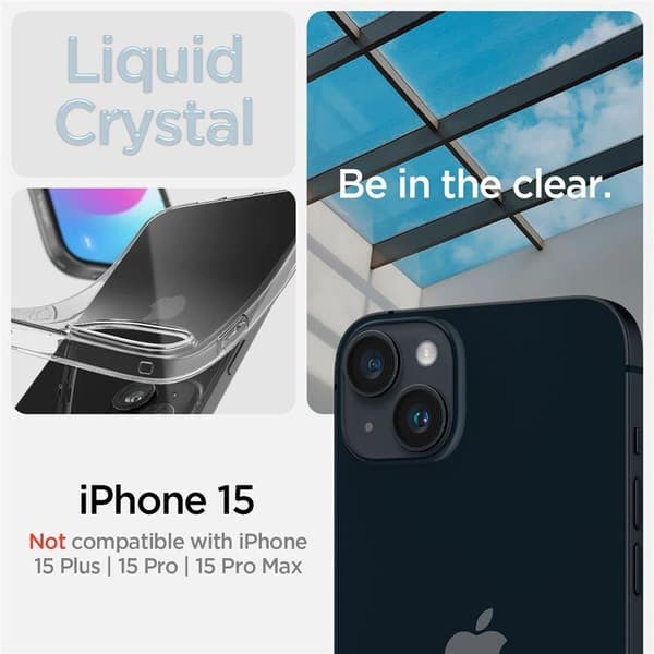 Spigen Crystal Flex, krystallklar - iPhone 15