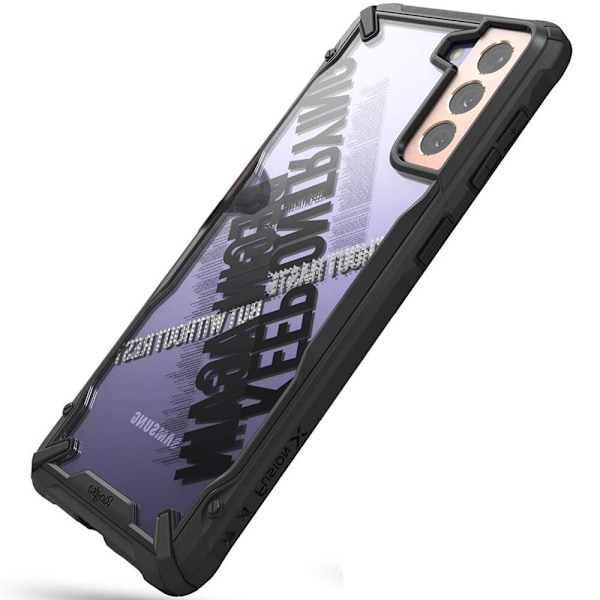 Ringke Fusion X Design Armor-deksel med ramme Samsung Galaxy S21+ 5G (S21 Plus 5G) Svart (Cross) (XDSG0053)