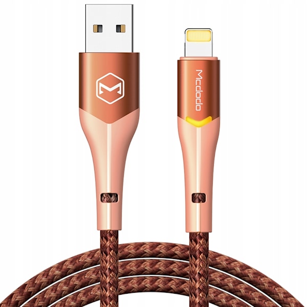 MCDODO USB LIGHTNING SNABBLADDNINGSKABEL 36W FÖR IPHONE 13 14 1M LED ORANGE