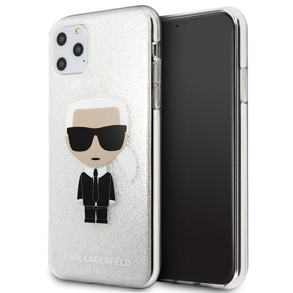 Karl Lagerfeld KLHCN65TPUTRIKSL iPhone 11 Pro Max sølv/sølv Glitter Ikonik Karl
