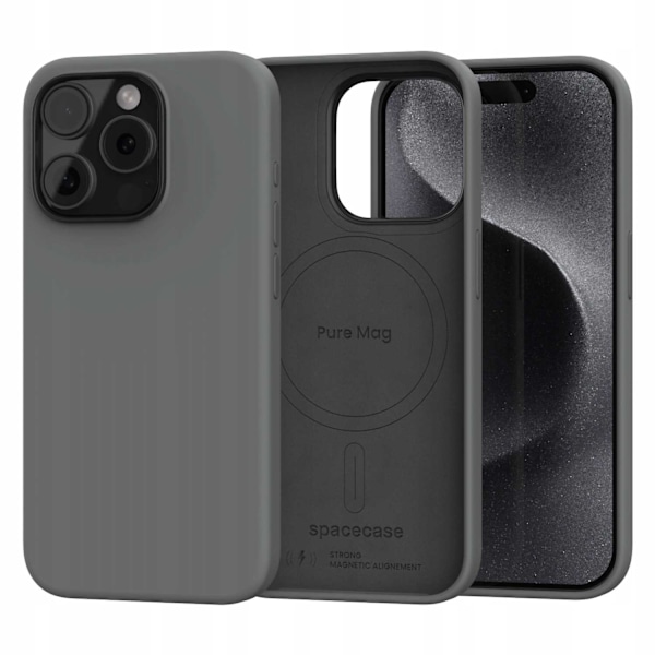 Spacecase Case Cover För Iphone 15 Pro För Magsafe Grey