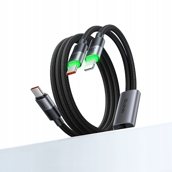 MCDODO USB-C 2IN1 SNABBLADDNINGSKABEL FÖR IPHONE 14 MACBOOK LED 100W 2M
