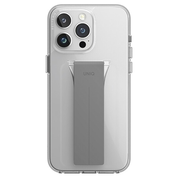 UNIQ fodral Heldro Mount med ställ iPhone 15 Pro Max 6,7" transparent/lucent klar