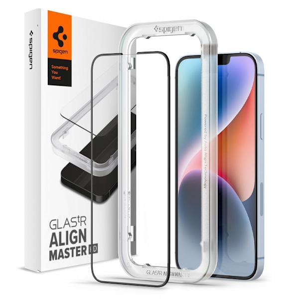 HÆRDET GLAS SPIGEN ALM GLASS FC IPHONE 13 / 13 PRO / 14 SORT