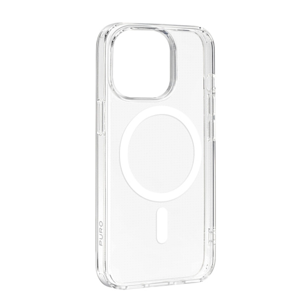 PURO COVER I PC+TPU+TPE MED INTEGREREDE MAGNETER "LITE MAG PRO" TIL IPHONE 15 PRO, HVID FARVE