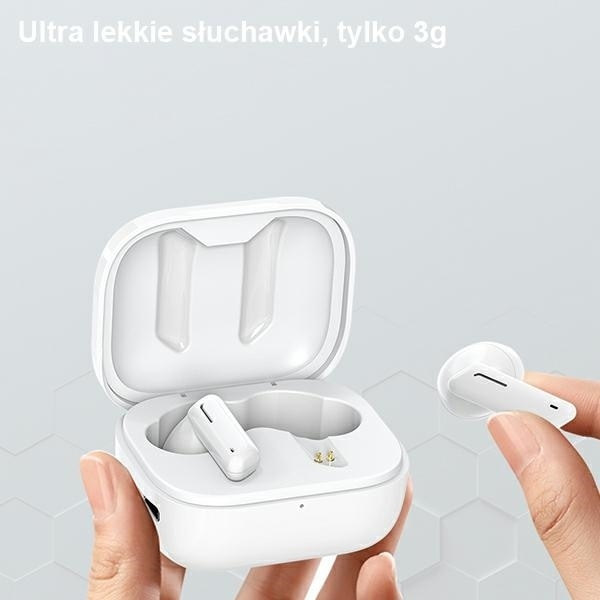 AWEI Bluetooth 5.1 T36 TWS hörlurar + dockningsstation vit/vit