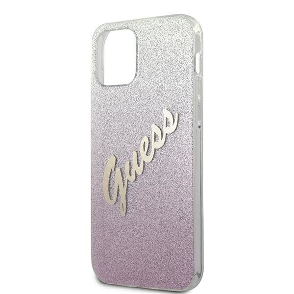 Guess GUHCP12MPCUGLSPI iPhone 12/12 Pro 6.1" rosa/rosa hårdfodral Glitter Gradient Script