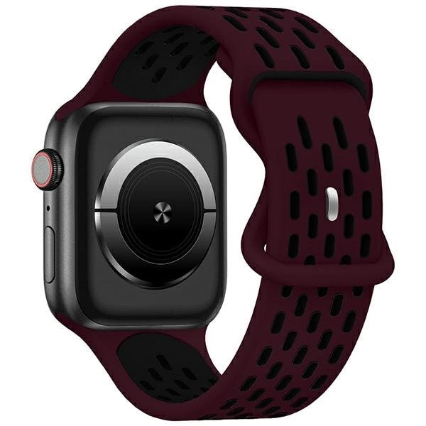 Beline Apple Watch New Sport Silikonrem 38/40/41mm vinröd och svart vinröd/svart låda
