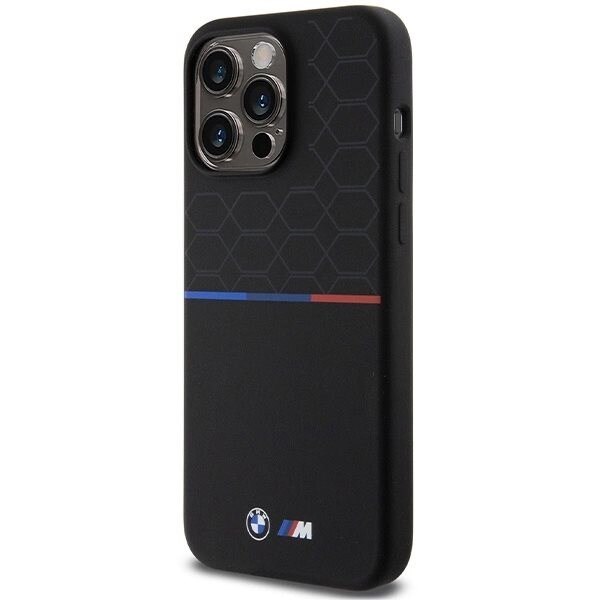 BMW M SILICONE PATTERN MAGSAFE ETUI TIL IPHONE 15 PRO MAX - SORT