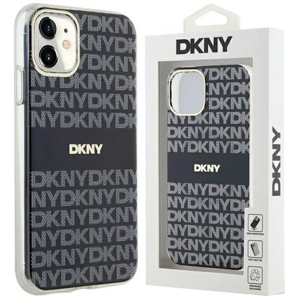 DKNY IML Mono & Stripe MagSafe-deksel til iPhone 11 / Xr - Svart