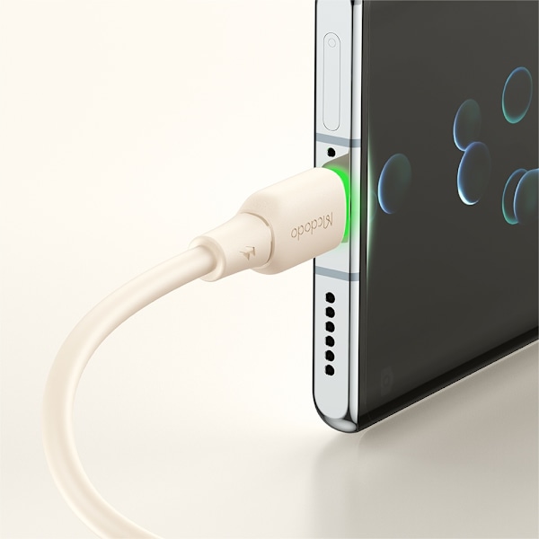 MCDODO USB-C SNABBLADDNINGSKABEL FÖR SAMSUNG APPLE USB TYP C 65W 1M LED BEIGE