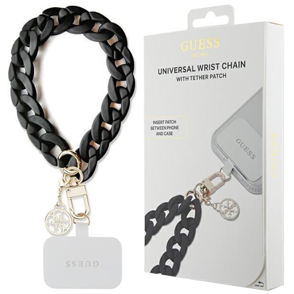 Guess GUOUCBMC4MK Universal Big Hand Strap Case - Svart Akryl 4G Charm