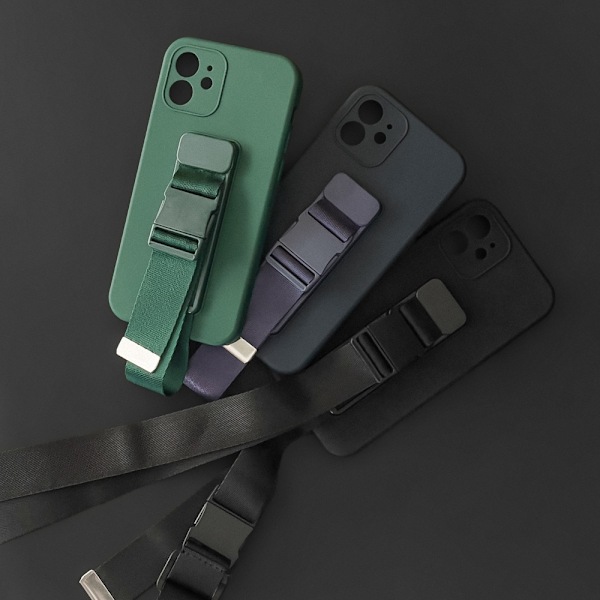 Rope case gel-deksel med lanyard kjede håndveske lanyard iPhone 13 Pro Max marineblå