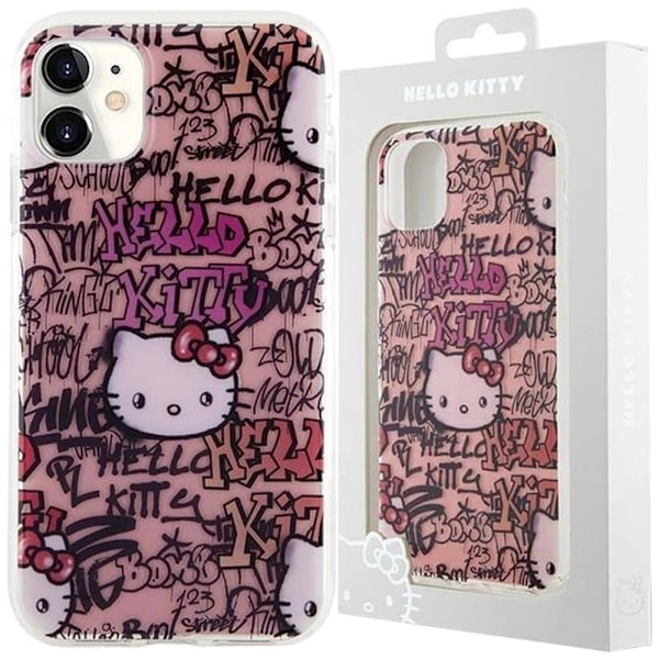 Hello Kitty IML Tags Graffiti-deksel til iPhone 11 / Xr - rosa