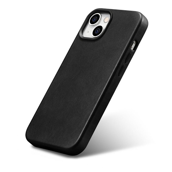 ICARER CASE CASE LÆDERCOVER MED MAGSAFE TIL IPHONE 14 SORT