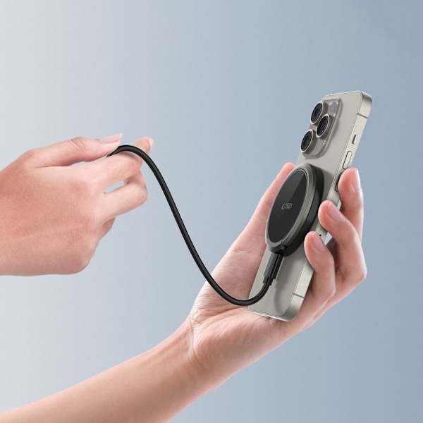 TECH-PROTECT QI15W-A33 MAGNETISK MAGSAFE TRÅDLØS OPLADER SORT