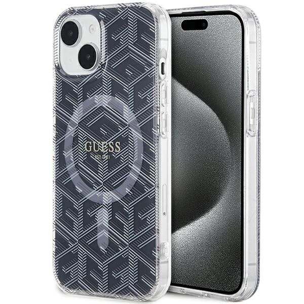 Guess IML GCube MagSafe beskyttelsesdeksel til iPhone 15 Plus / 14 Plus - svart