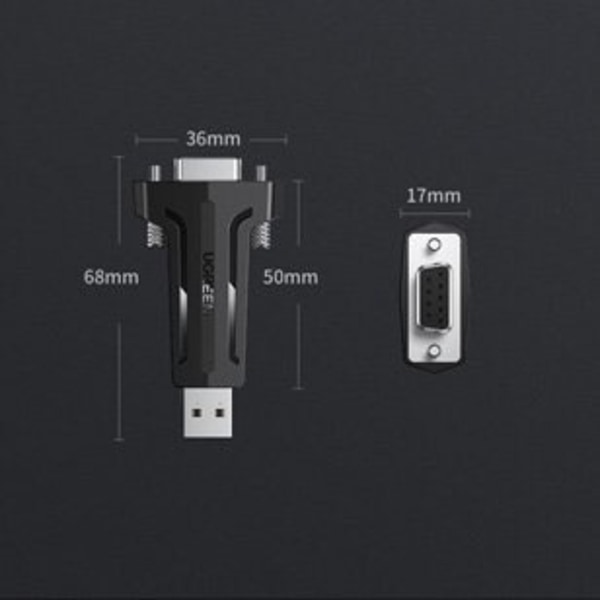 Ugreen adapter omformer DB9 RS-232 - USB svart (80111 CM326)