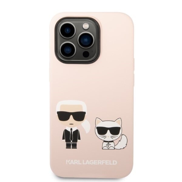 Karl Lagerfeld KLHMP14XSSKCI iPhone 14 Pro Max 6.7 hardt deksel Rosa/rosa silikon Karl & Choupette Magsafe