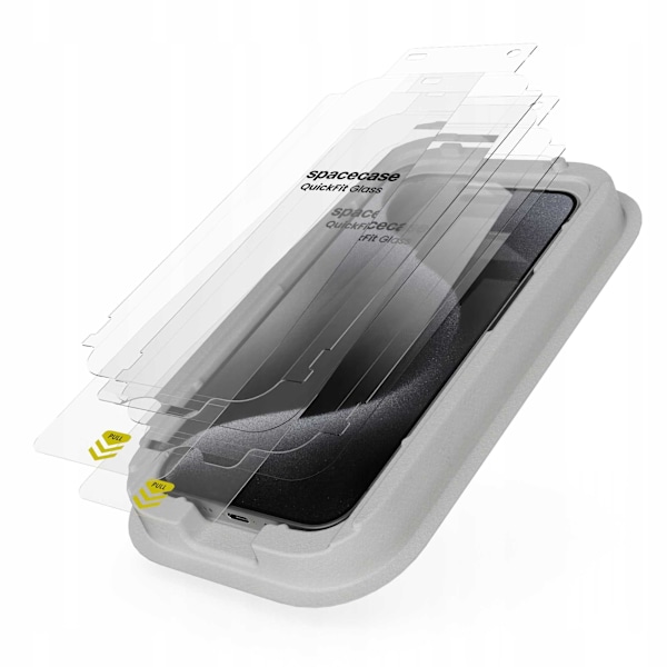 Spacecase Quickfit Härdat Glas För Iphone 15 Pro Max Skärmskydd