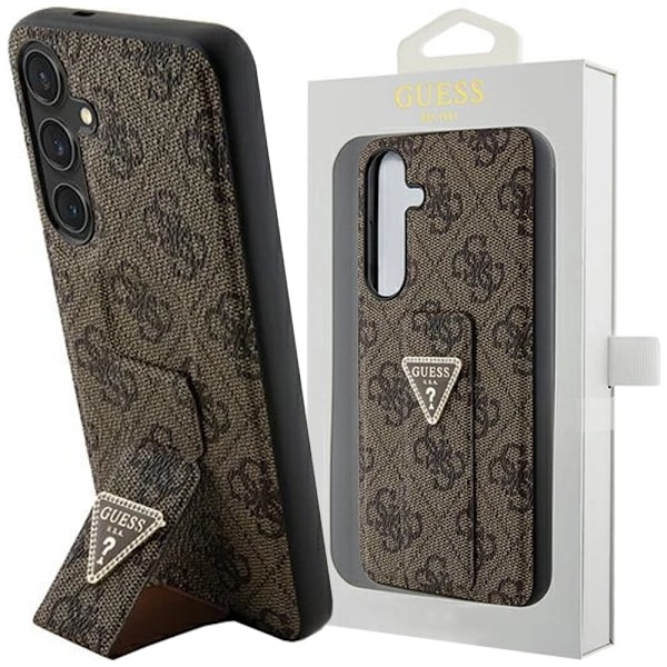 Guess Grip Stand 4G Triangle Strass-deksel til Samsung Galaxy S24 - Brun