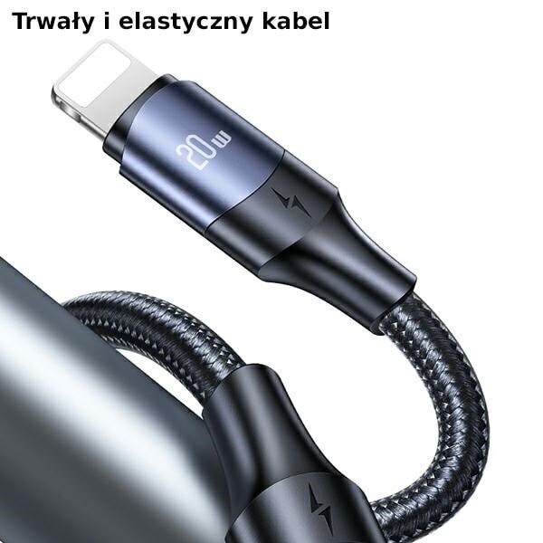 USAMS-kabel U71 USB-C till Lightning 2m 20W PD Snabbladdning svart/svart SJ522USB01 (US-SJ522)