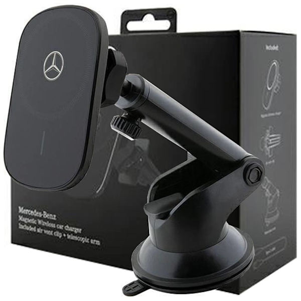 Mercedes Silver Stars MagSafe 15W induksjonsholder for luftventil eller vindu? - svart