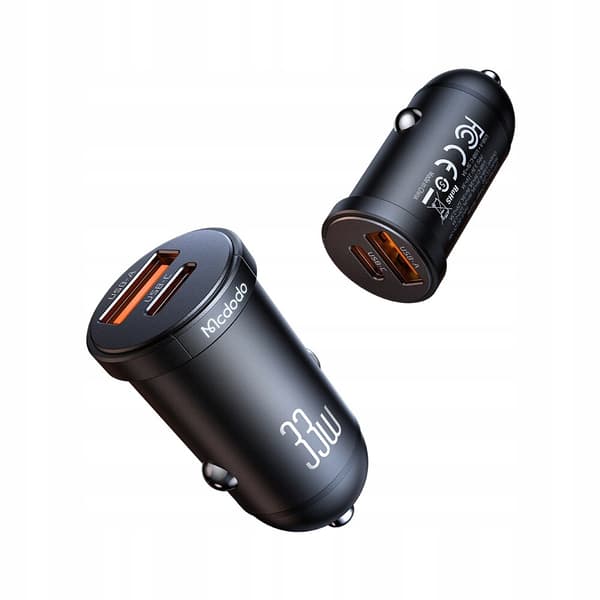 MCDODO KRAFTFULL SNABB BILLADDARE FOR PHONE 2X USB USB-C 33W LED