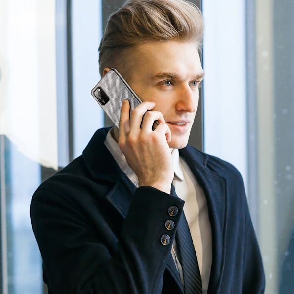 Dux Ducis Fino-deksel dekket med nylonmateriale for Samsung Galaxy A03s grå