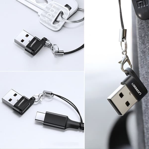 USB C (hunn) - USB (hann) adapter Ugreen US280 - svart