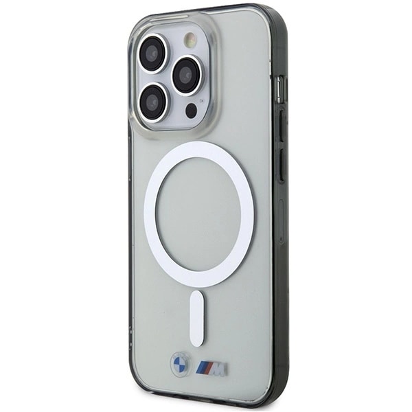 BMW SILVER RING MAGSAFE ETUI TIL IPHONE 14 PRO MAX - GENNEMSIGTIG