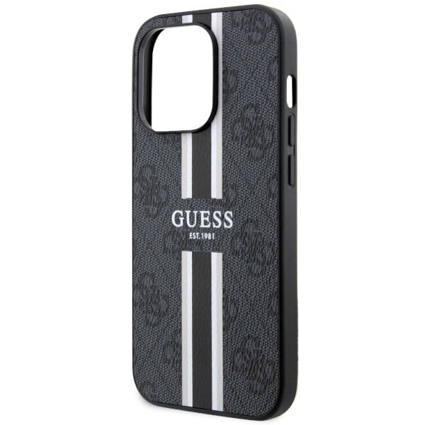 GUESS GUHMP14XP4RPSK ETUI TIL IPHONE 14 PRO MAX 6.7 - SORT 4G PRINTED STRIPES MAGSAFE