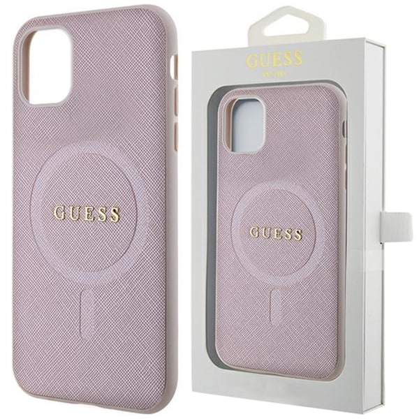 Guess GUHMN61PSAHMCP-deksel til iPhone 11 / Xr - Rosa Saffiano MagSafe