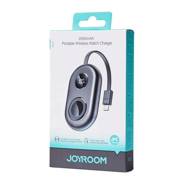 JOYROOM JR-W09 3W INDUKTIV OPLADER MED USB-C KABEL TIL APPLE WATCH - SORT