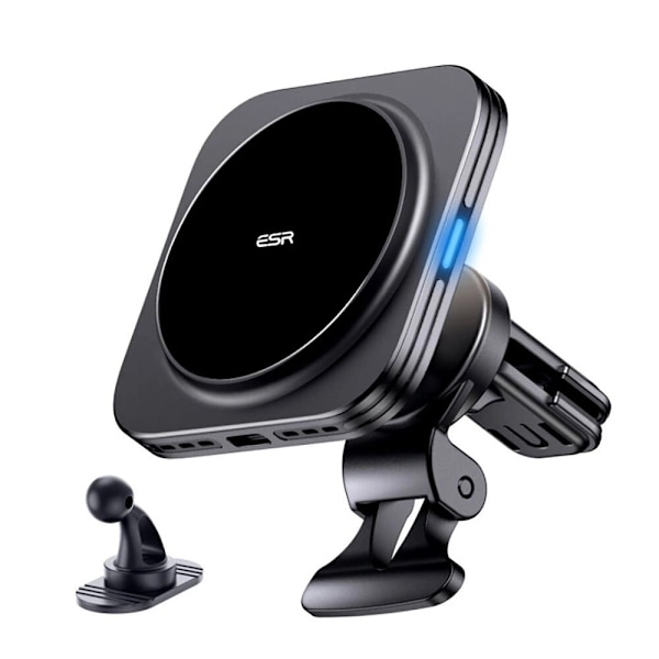 ESR Halolock Magnetic QI2 bilfeste med MagSafe 15W induktiv lader for luftventil - svart