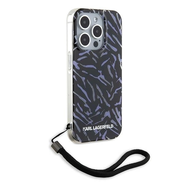 KARL LAGERFELD ZEBRA WITH CORD COVER TIL IPHONE 15 PRO MAX - LILLA