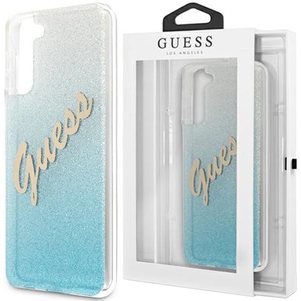 Guess GUHCS21MPCUGLSBL S21+ G996 Blå/Blå Hard Case Glitter Gradient Script
