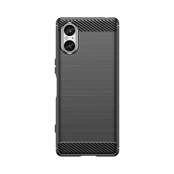 CARBON CASE HOUS COVER BAG CASE TIL SONY XPERIA 5 V SORT