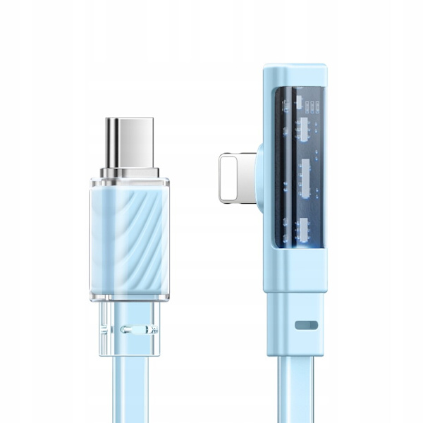 MCDODO ANGLE USB-C LIGHTNING FLAT KABEL 36W IPHONE 13 14 BLÅ 1M