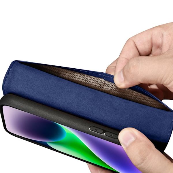 ICARER CASE CASE LÆDERCOVER TIL IPHONE 14 PLUS BLÅ