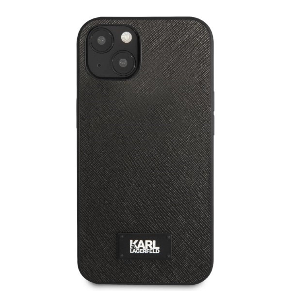 KARL LAGERFELD SAFFIANO PLAQUE COVER TIL IPHONE 13 MINI - SORT