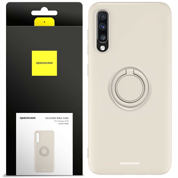 Spacecase Silikonecase Ring För Samsung Galaxy A70 Bone