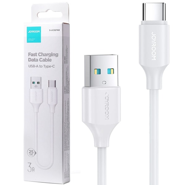 Joyroom lade-/datakabel USB - USB Type C 3A 0,25 m hvit (S-UC027A9)