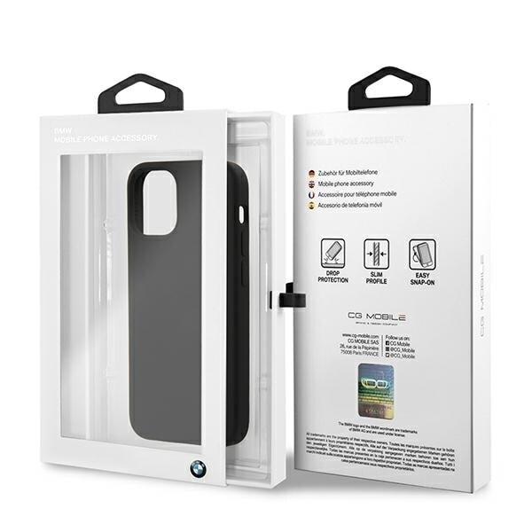 BMW BMHCP12SSILBK-deksel iPhone 12 mini 5.4 svart/svart hardt deksel Silikonsignatur